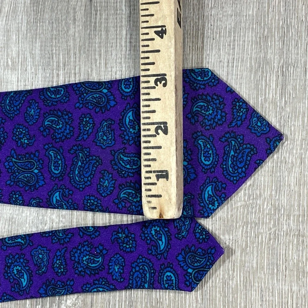 Gitman Bros Tie‎ Mens One Size Purple Blue Paisley Silk Woven Necktie Classic
